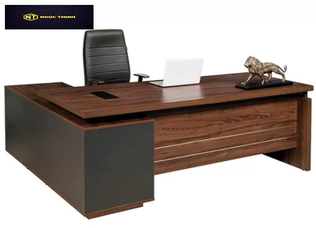 Bàn lãnh đạo khung thép tam giác, mặt bàn gỗ Melamine HRP1800C5